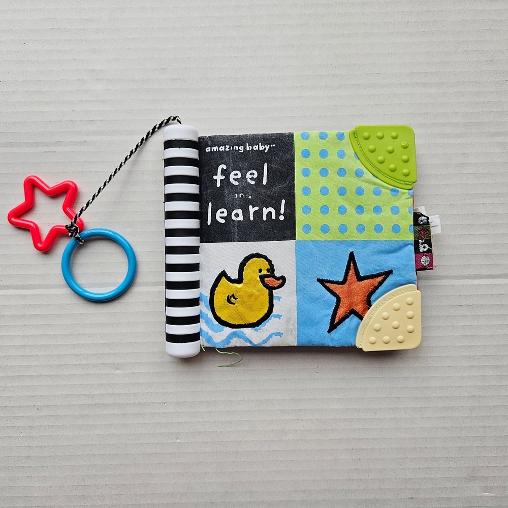 Amazing Baby Feel and Learn Soft Cloth Sensory Book Kids Preferred Teether Toy